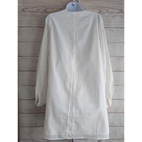 BANANA REPUBLIC FACTORY White EMBROIDERED A LINE DRESS SMALL - Picture 2 of 7